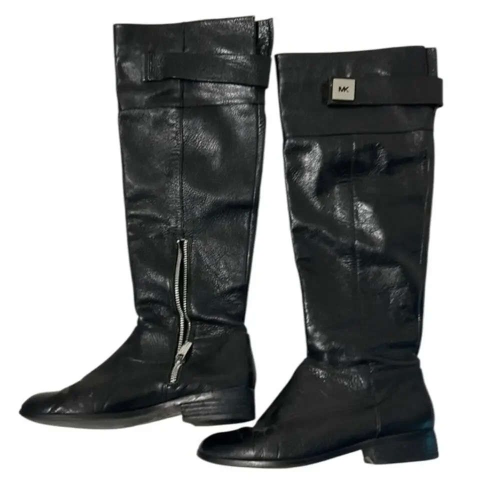 Michael Kors Devenport Boots Leather Knee High Women's Size 6M